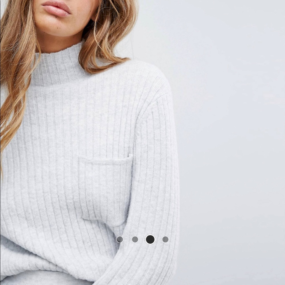 ASOS Soft light gray mock neck sweater SZ L